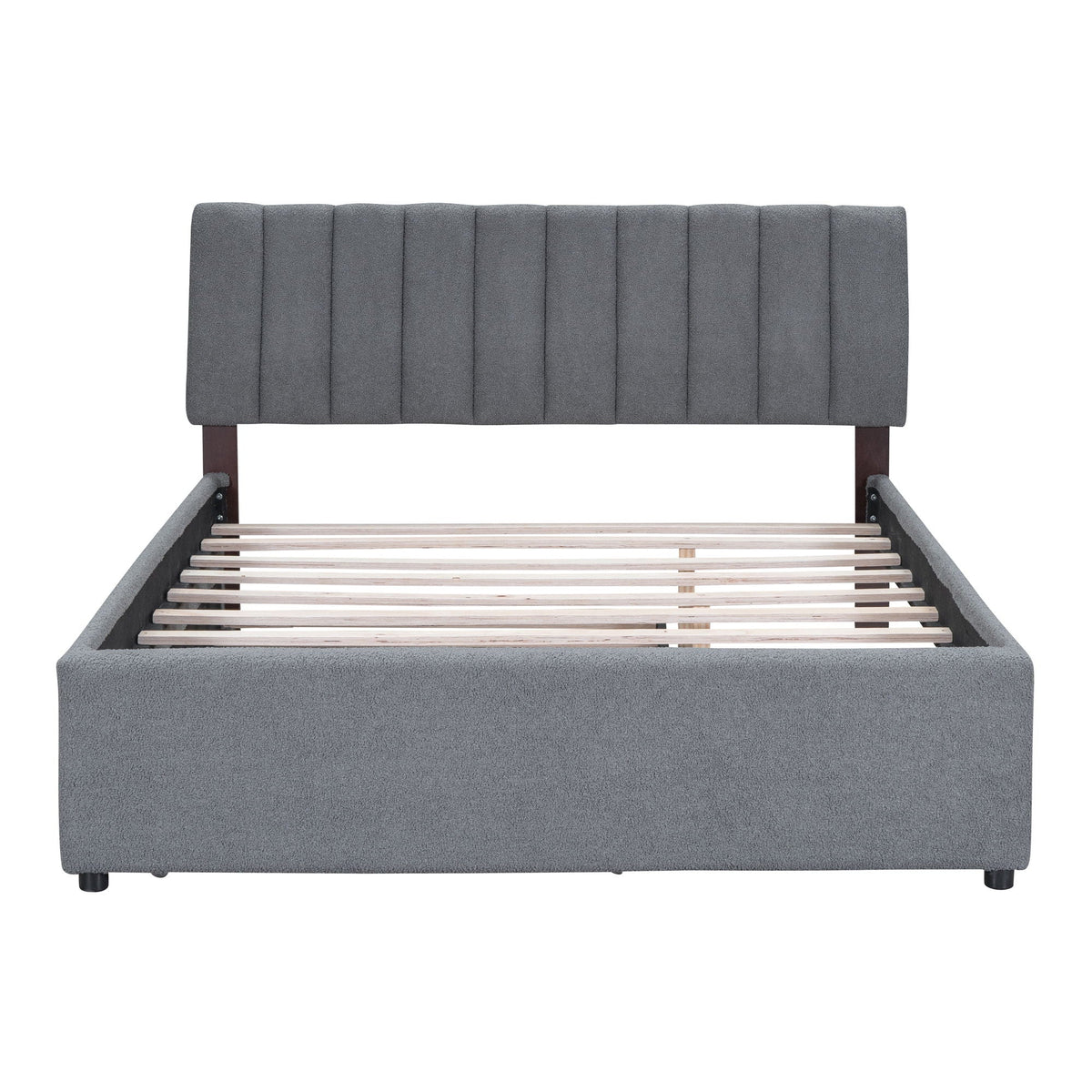 Upholstered Platform Bed With Trundle and LED Lights - Full or Queen