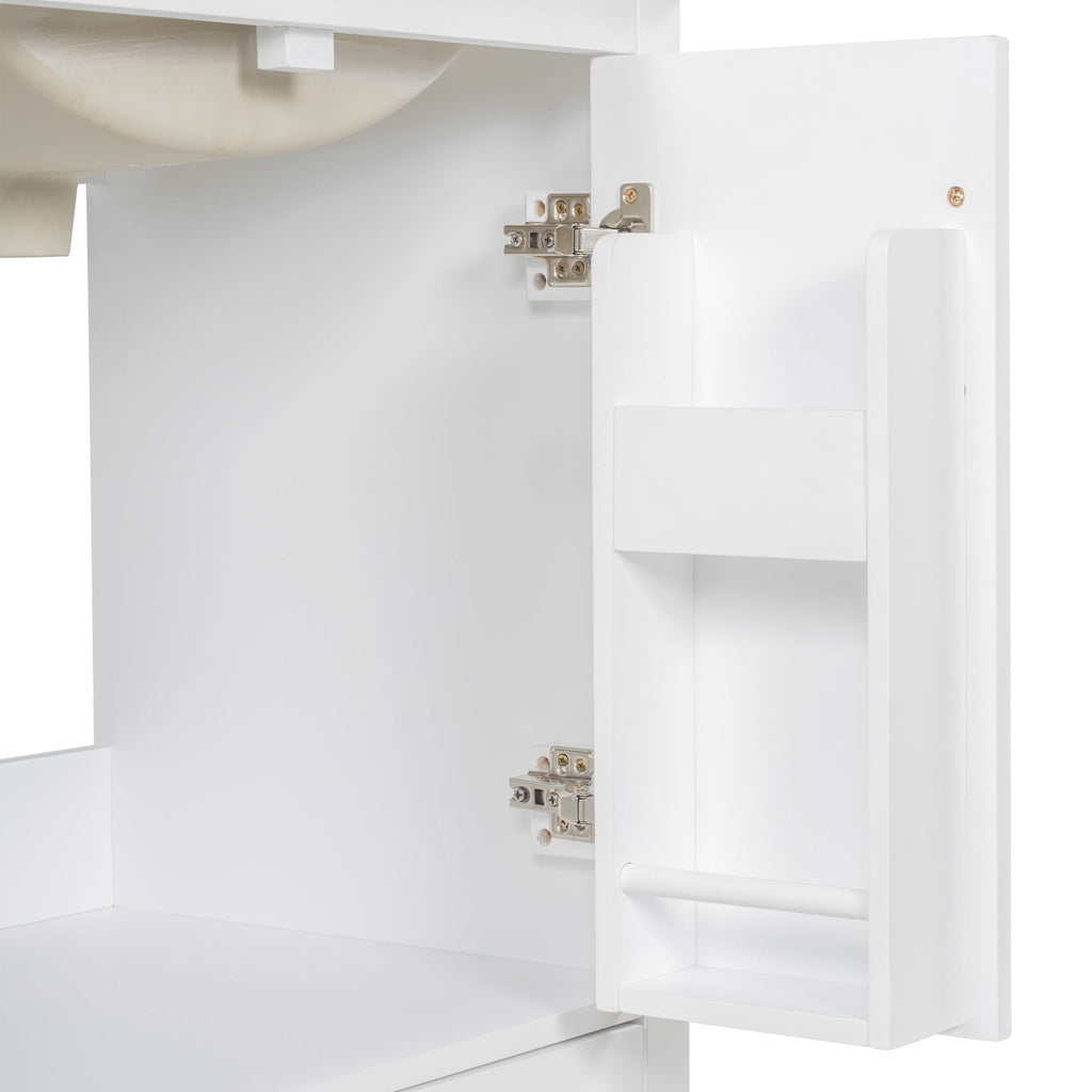 Bathroom Vanity with Sink and Soft Close Doors - White, Black, Green, or Gray