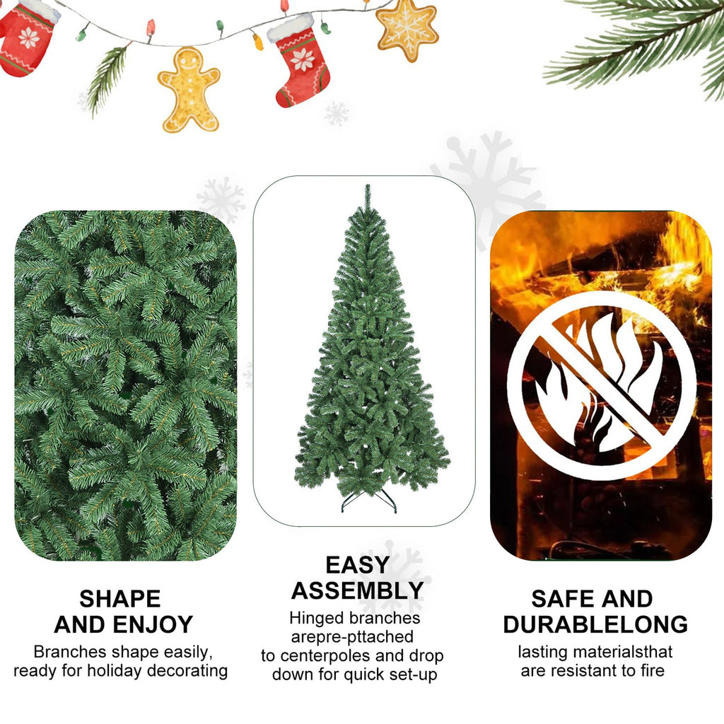 5FT Artificial Christmas Tree with 344 PVC Tips and Metal Stand - Green