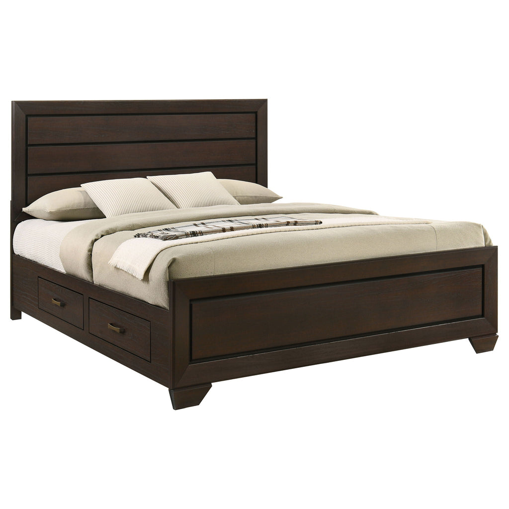 Kauffman Wood Eastern King Storage Panel Bed Dark Cocoa