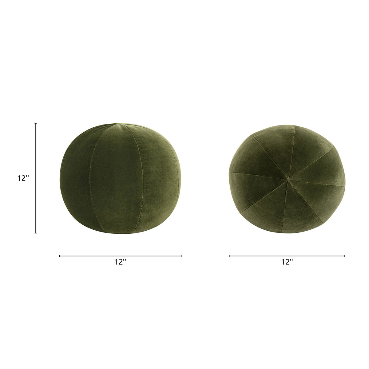Round Sphere Accent Ball Throw Pillow with Faux Sheepskin - White, Dark Green, Light Brown