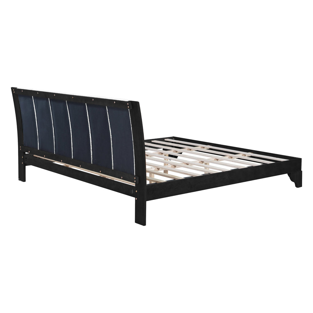 King Size Bed Frame with Reinforced Support - Black and White