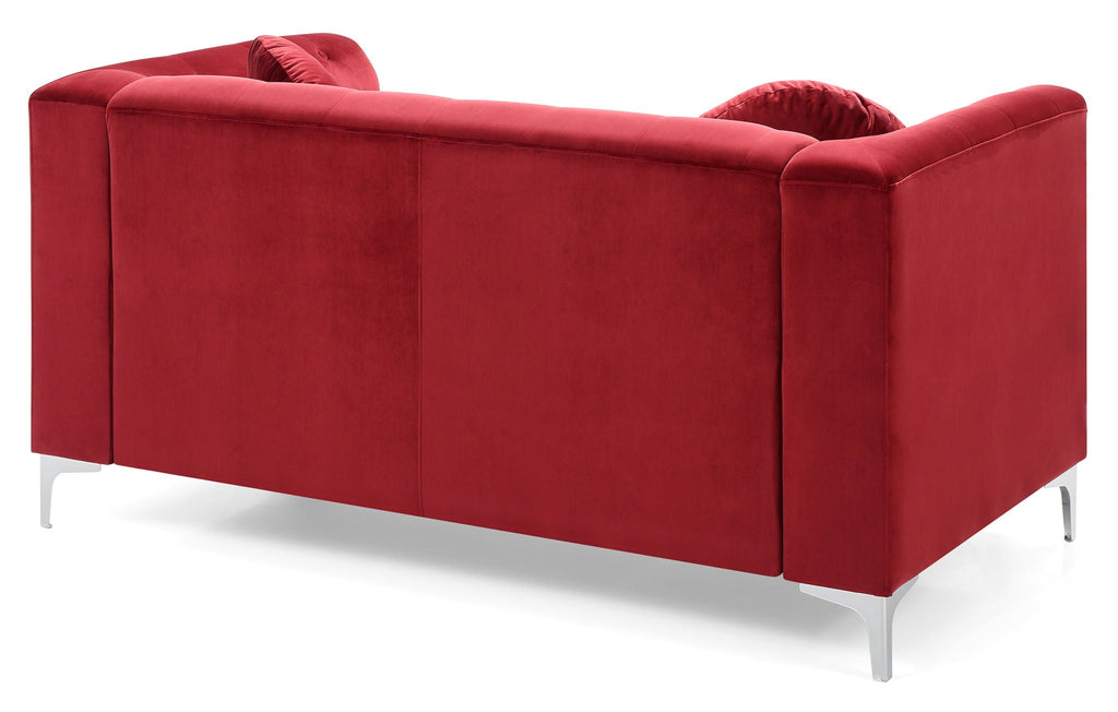 Stylish Sloped Arm Loveseat with MicroSuede Cover - Blue, Dark Gray, Red, Black