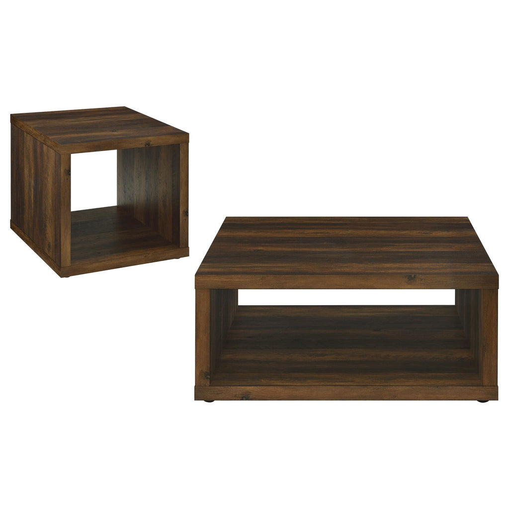 Frisco 2-piece Coffee and End Table Set Dark Pine