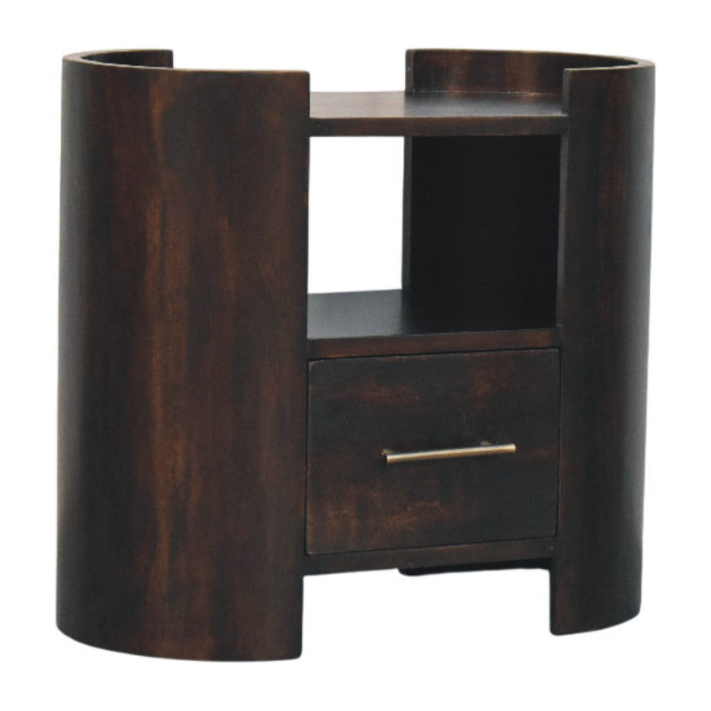 Solid Wood Valencia Bedside Nightstand with Velvet Mocha Finish