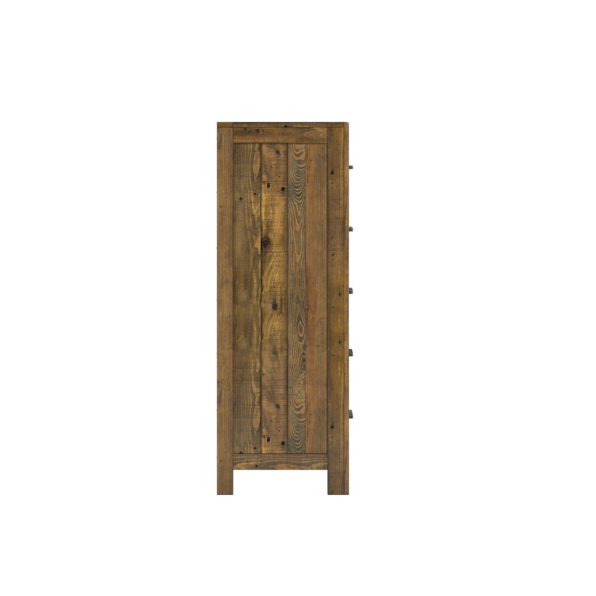 5 Drawer Chest with Solid Wood Construction - Brown