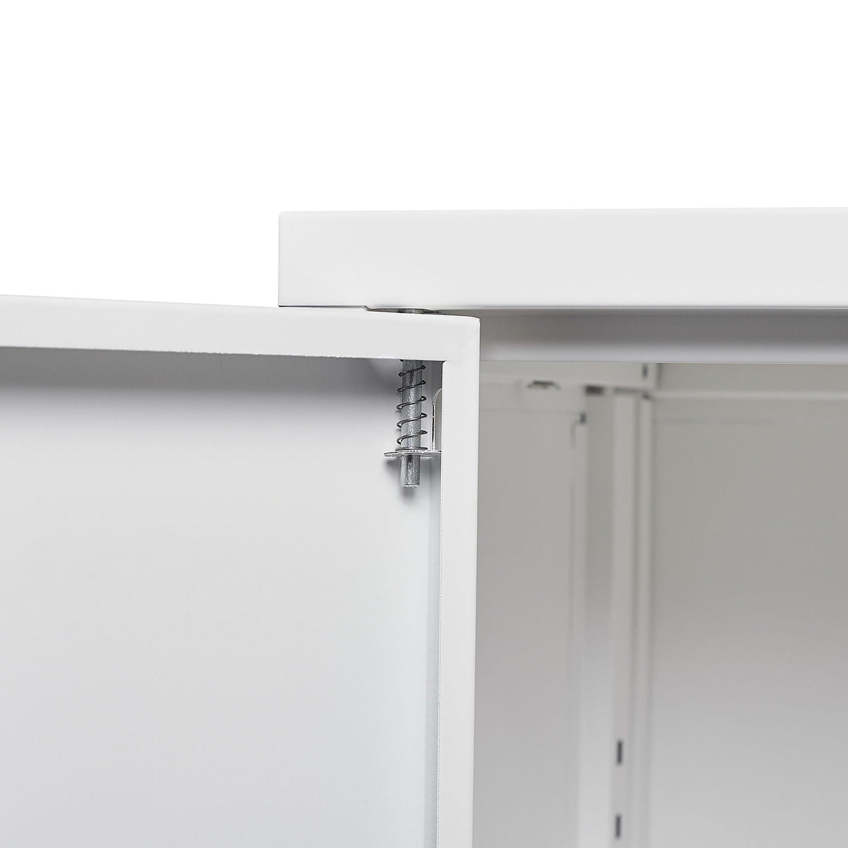 Metal Storage Cabinet With Locking Doors And Adjustable Shelf