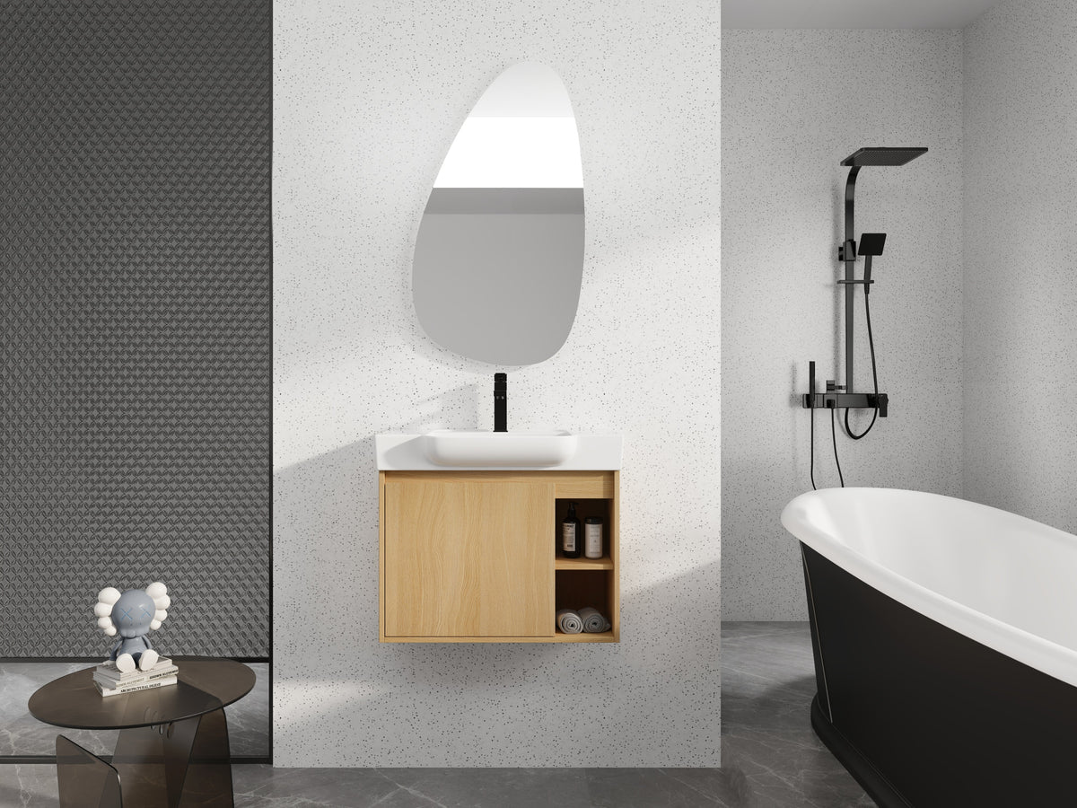28'' Wall-Mounted Bathroom Vanity with Soft-Close Hinges - Multiple Finishes