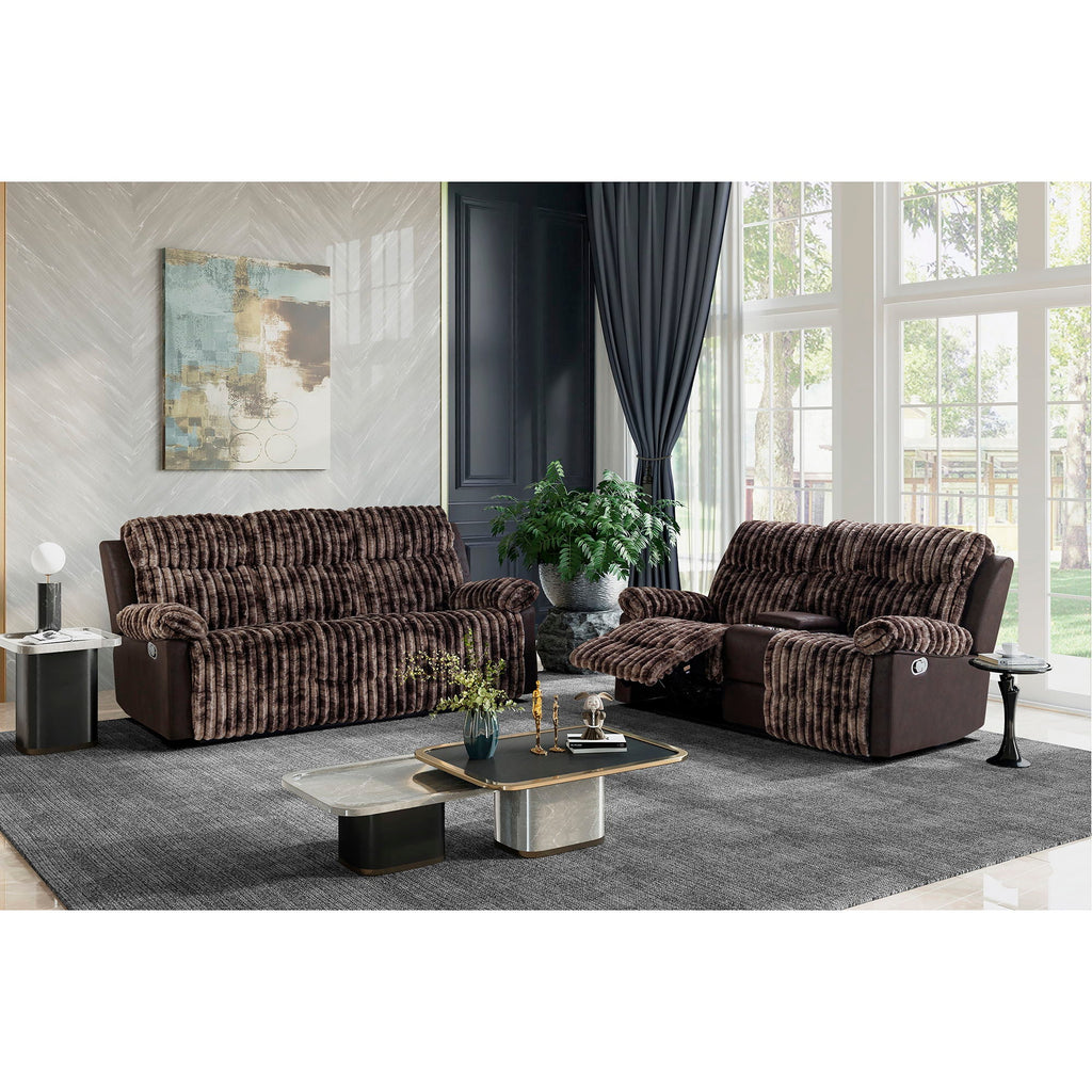 Manual Reclining Sofa with Medium Firm Support - Dark Brown or Gray