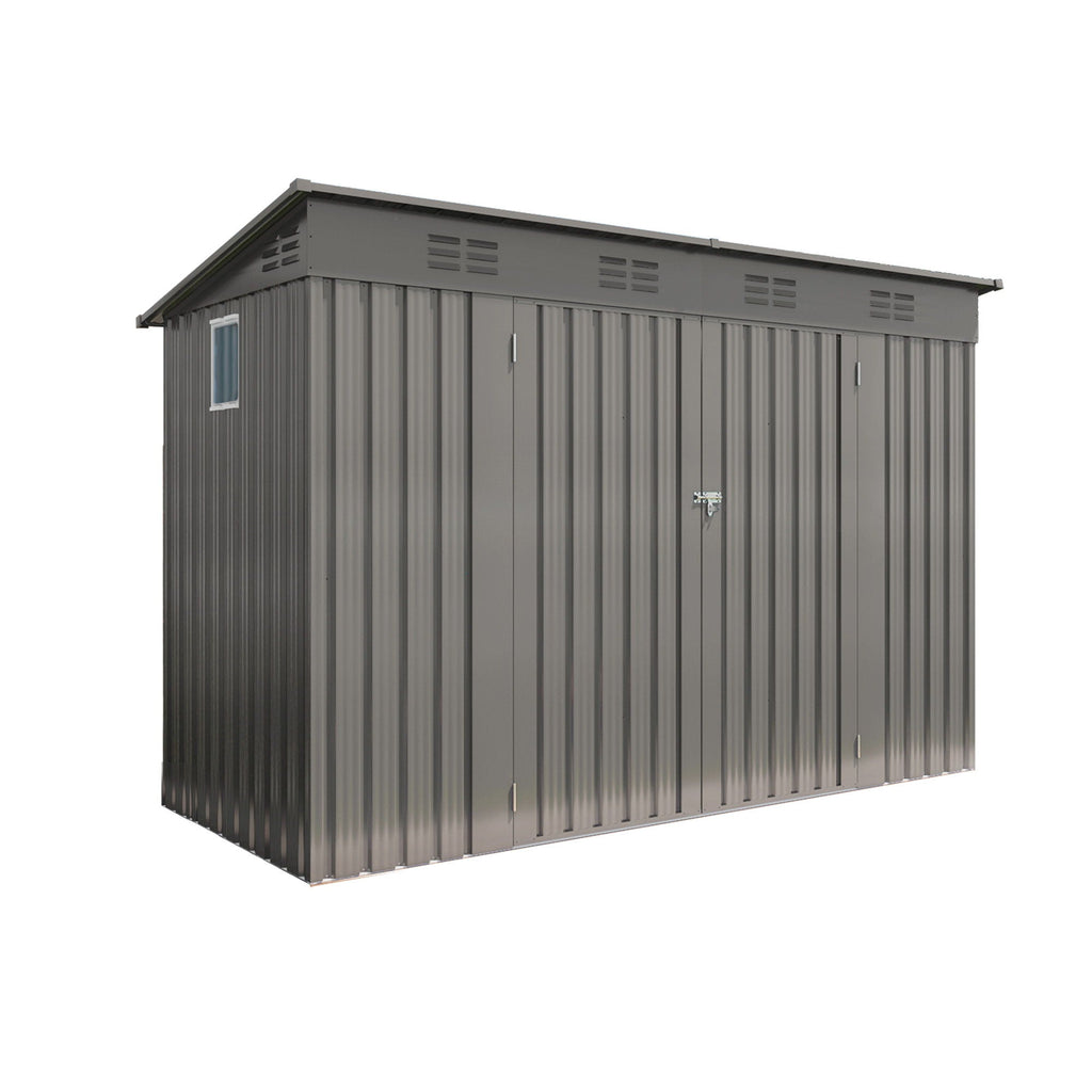 Outdoor Storage Shed, Tool House With Sloping Roof - Gray