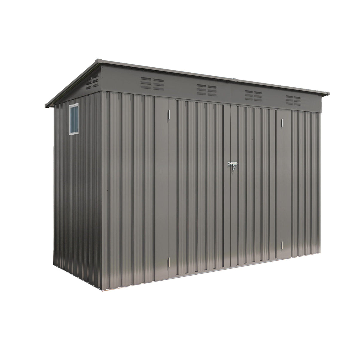 Outdoor Storage Shed, Tool House With Sloping Roof - Gray