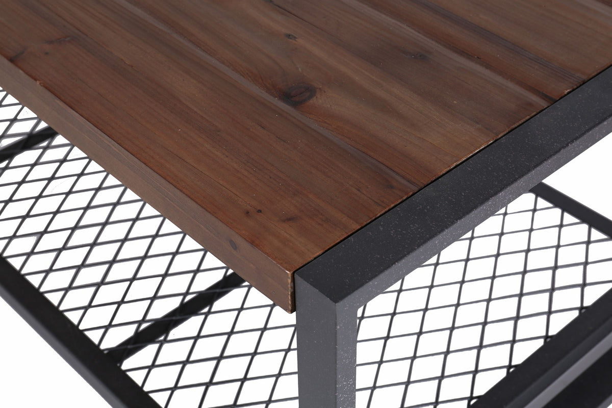 Console Coffee Table with Reclaimed Wood Finish - Natural