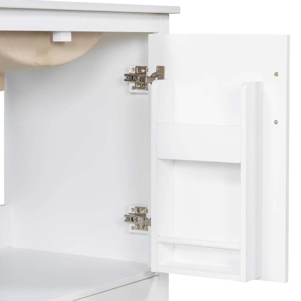 Bathroom Vanity with Sink and Soft Close Doors - White, Black, Green, or Gray