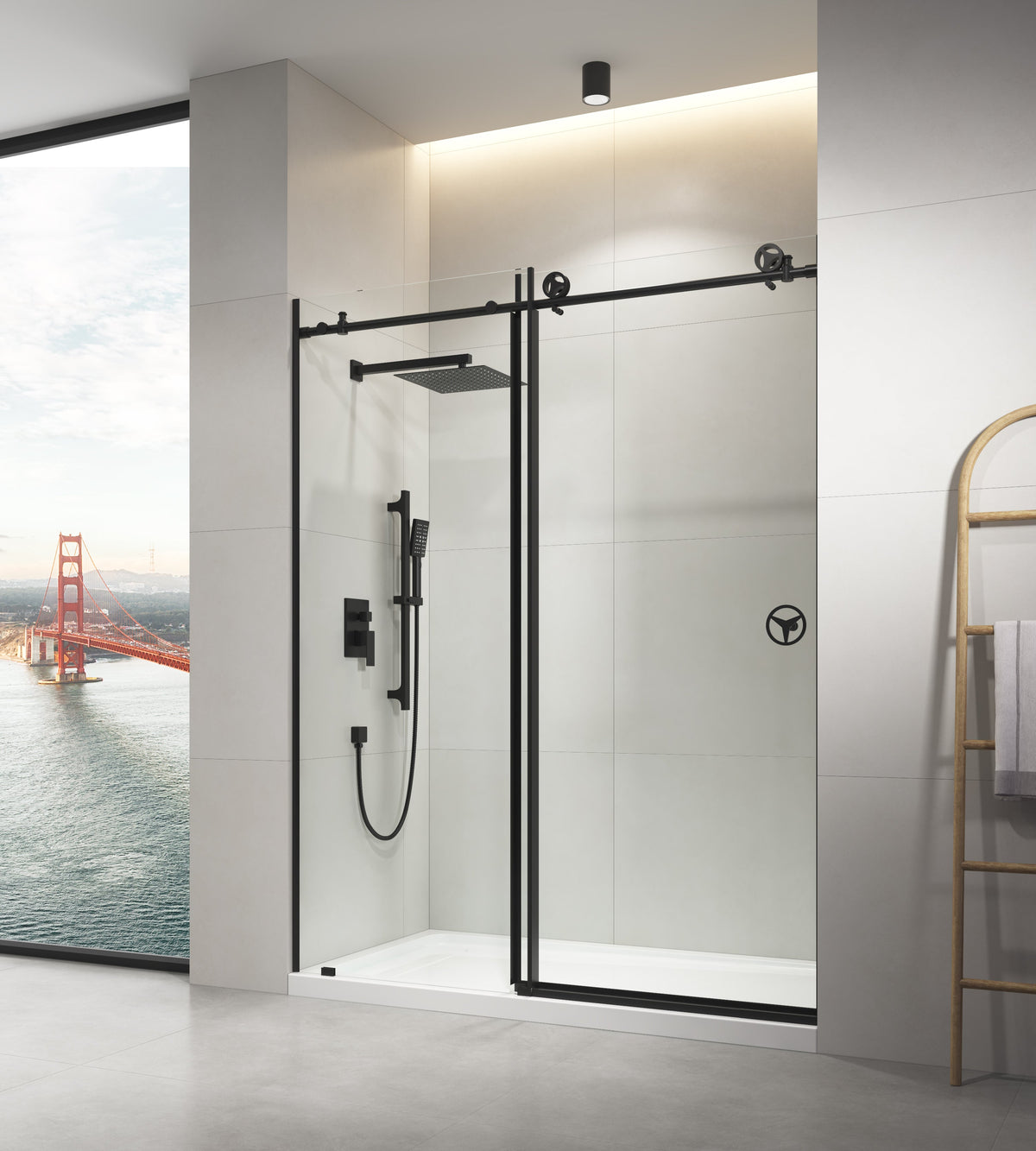 Sliding Frameless Shower Door with Matte Finish - 60" W x 76" H