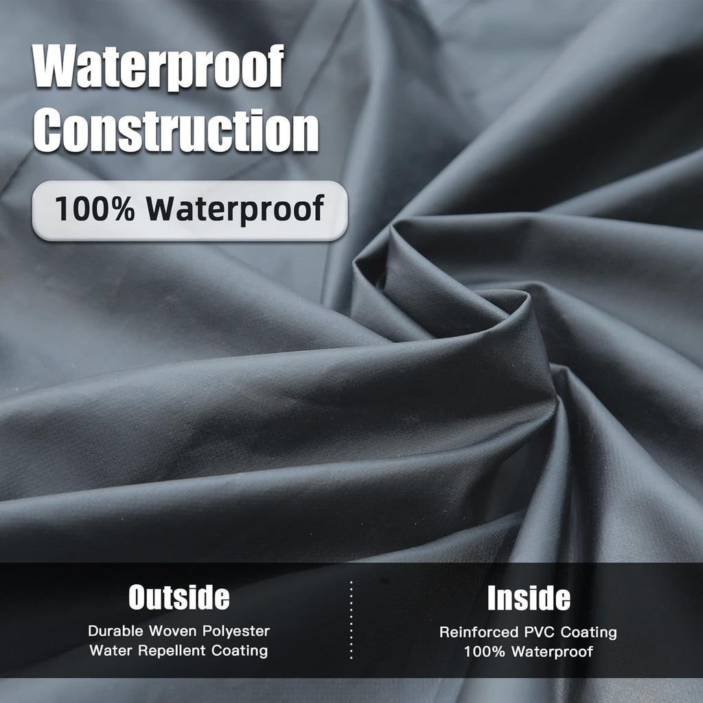 Waterproof Patio Lounge Chair Cover with Elastic Hem Cords - Grey