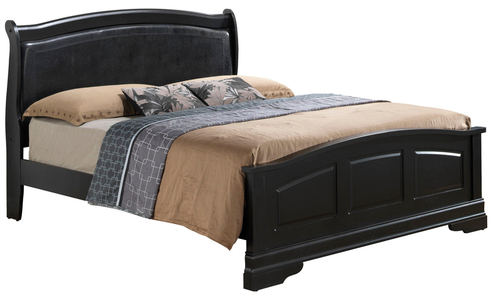 Elegantly Crafted Panel Sleigh Bed with Upholstered Panels - Multiple Colors