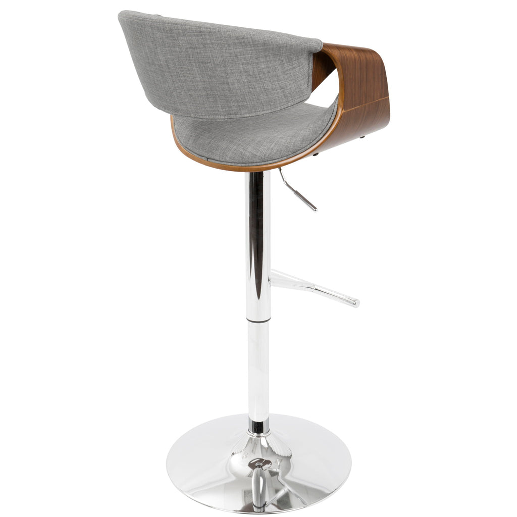 Mid Century Modern Adjustable Barstool with Swivel and T Footrest - Multiple Colors