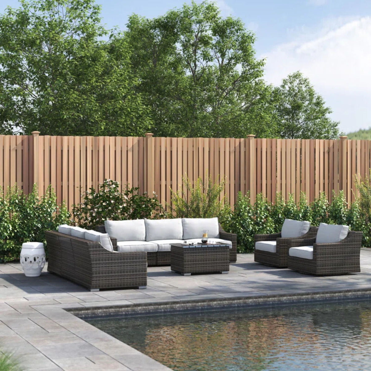 Stylish Sofa Seating Group With Cushions - Multiple Set Options, Dark Gray, Gray, or Dark Brown