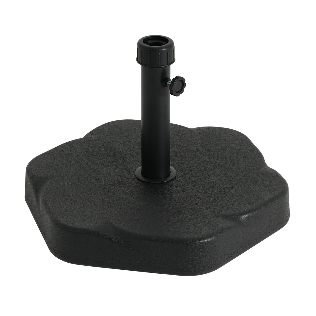 Hex Shape Outdoor 65-Pound Umbrella Base with Resin and Concrete - Outdoor
