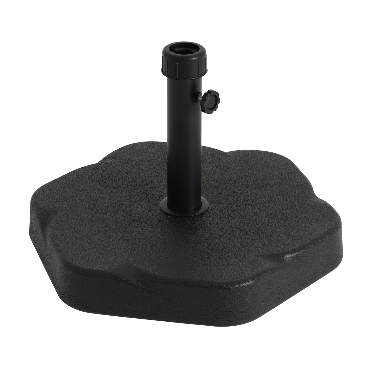 Hex Shape Outdoor 65-Pound Umbrella Base with Resin and Concrete - Outdoor