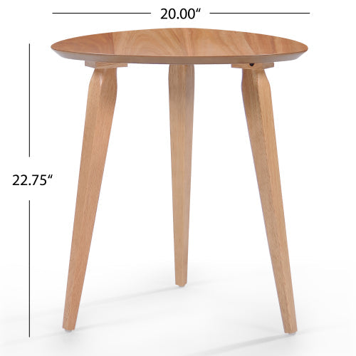 Natural Rubberwood End Table