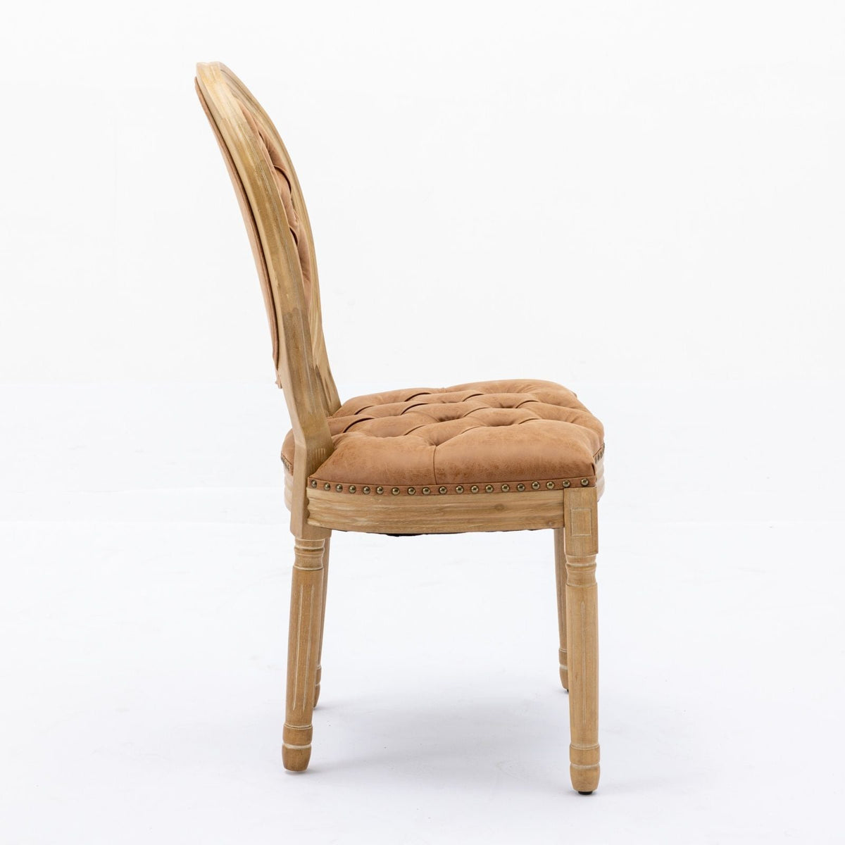 French Style Solid Wood Dining Chair with Nailhead Trim - Multiple Colors