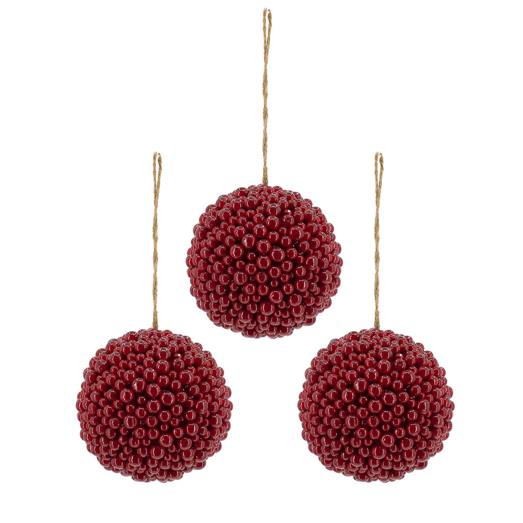6.5" Traditional Red Berry Ball Accessory with Foam Construction - Red