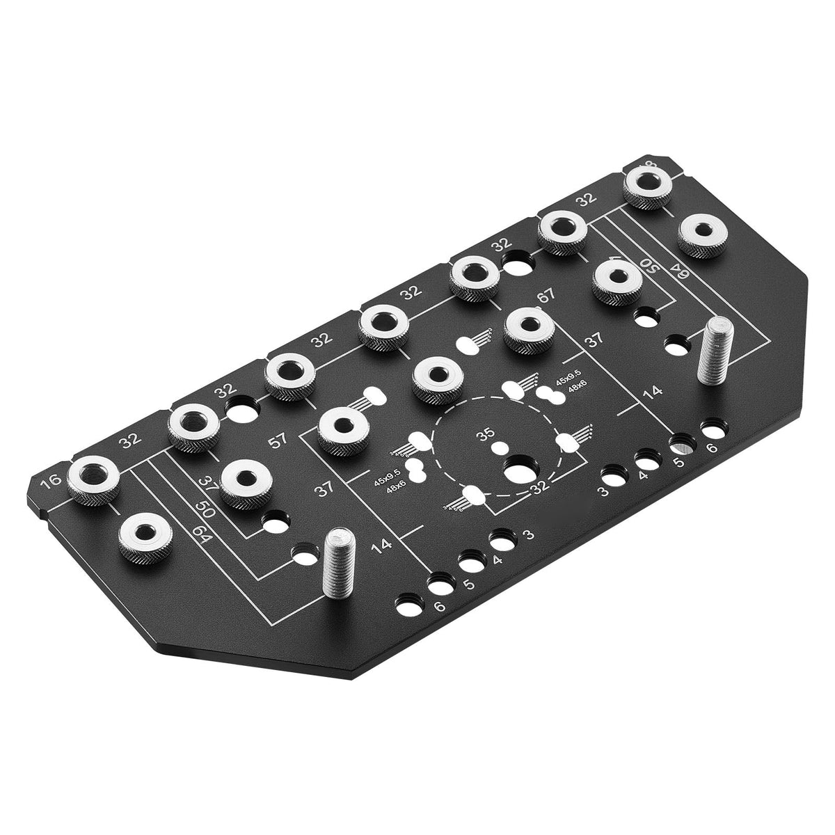 Aluminum Alloy Shelf Pin and Hinge Jig Two-in-One Cabinet Drilling Tool