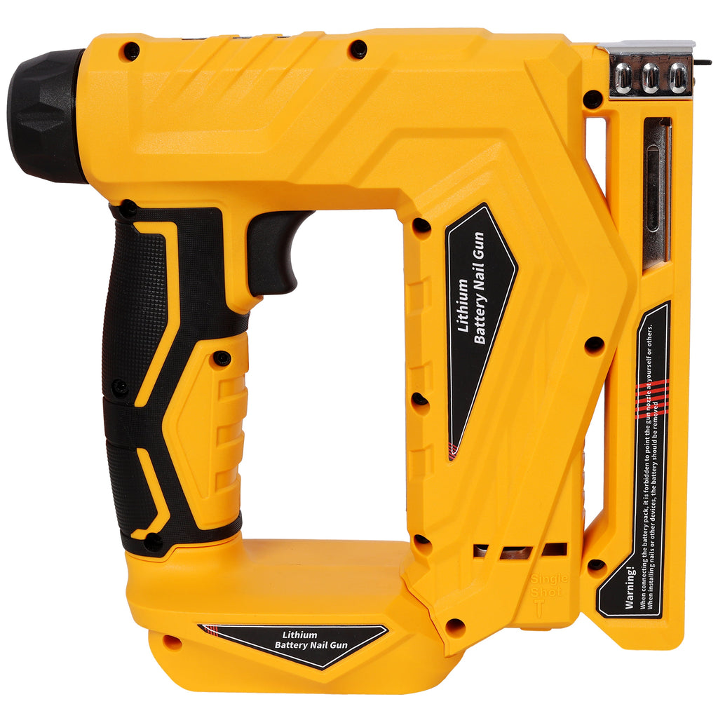 2-in-1 Cordless Brad Nailer & Narrow Crown Stapler with Adjustable Depth - Yellow