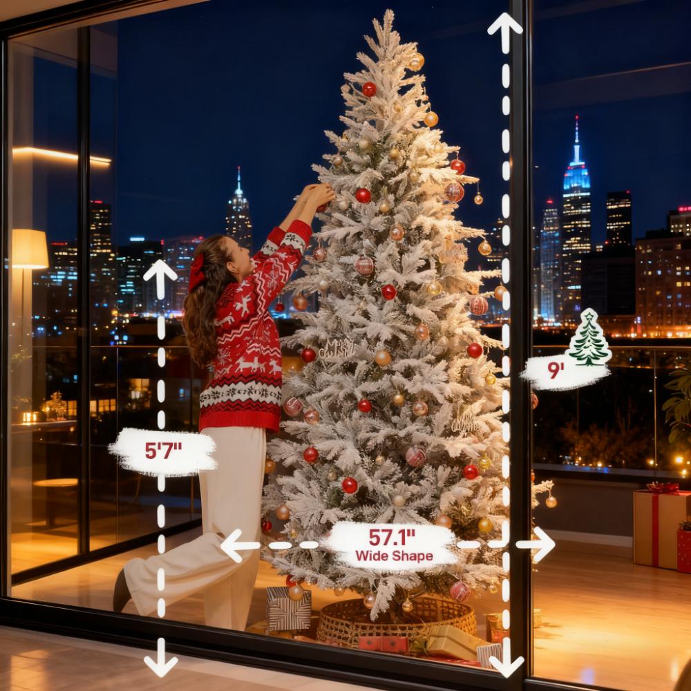 9 Ft Artificial Christmas Tree with Realistic Branches - Green