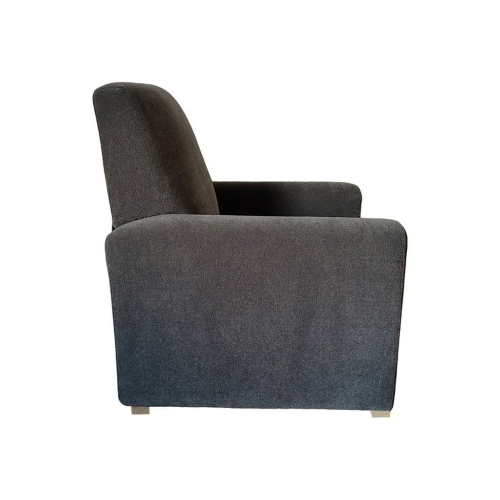 Gray Recliner Chair with Solid Wood Frame - No Assembly Required