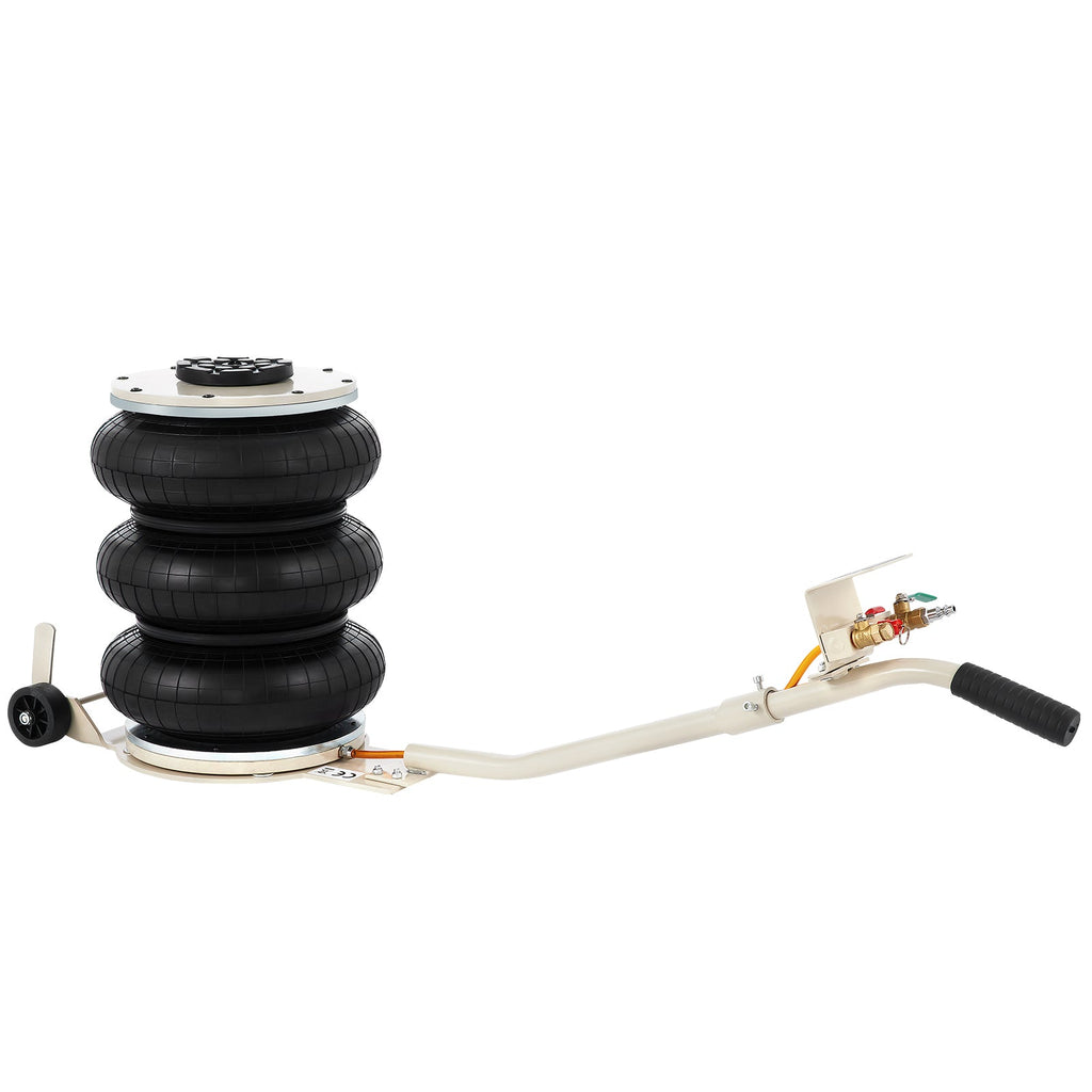 Pneumatic Jack 5 Ton Triple Bag Air Jack with Steel Construction - Black