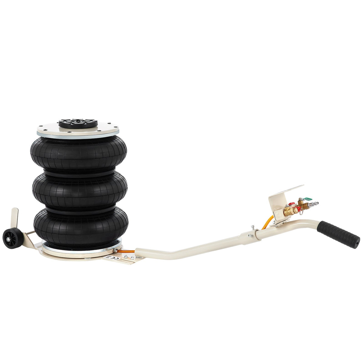 Pneumatic Jack 5 Ton Triple Bag Air Jack with Steel Construction - Black