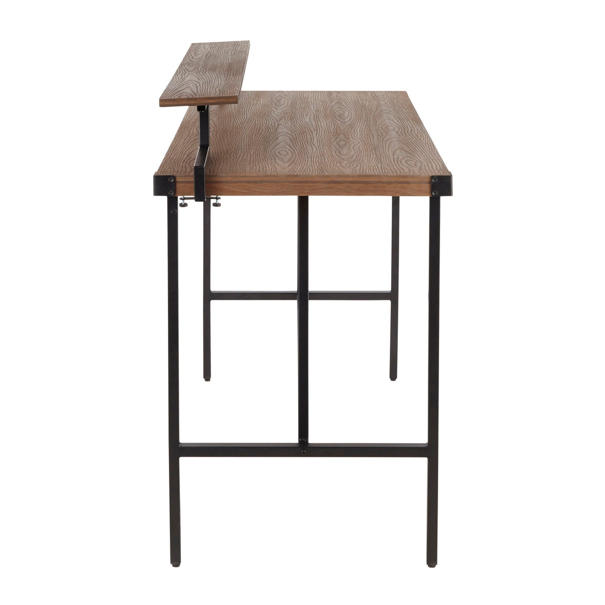 Industrial Counter Table with Metal Frame - Black or Dark Brown