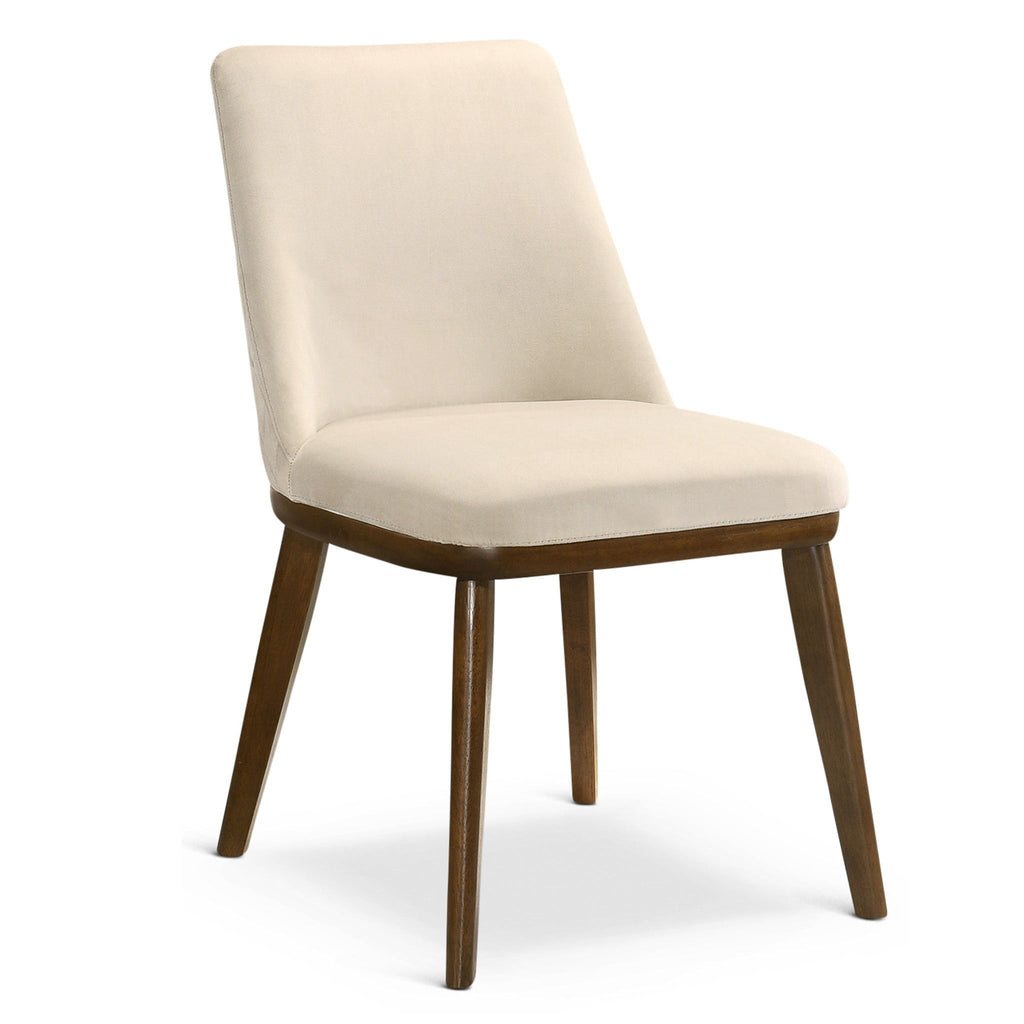 Mid-Century Dining Chair Set of 2 with Solid Wood Frame - Blue or Beige