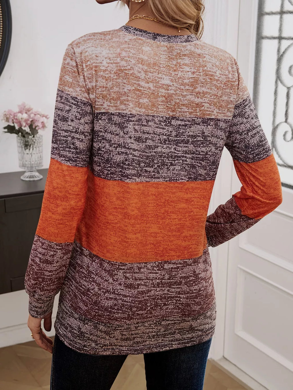 Color Block Long Sleeve T-Shirt
