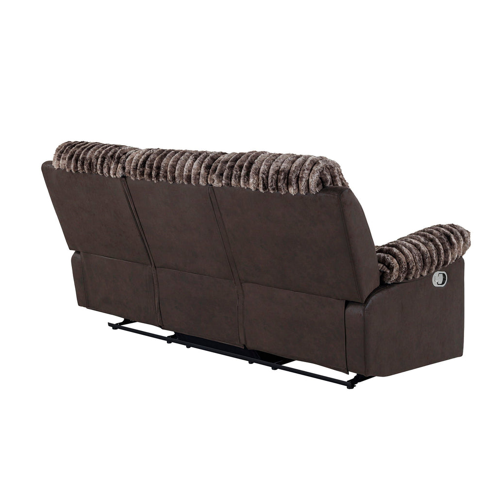 Manual Reclining Sofa with Medium Firm Support - Dark Brown or Gray