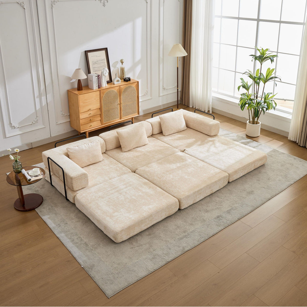 Convertible Floor Sofa Bed with Modular Design - Multiple Colors