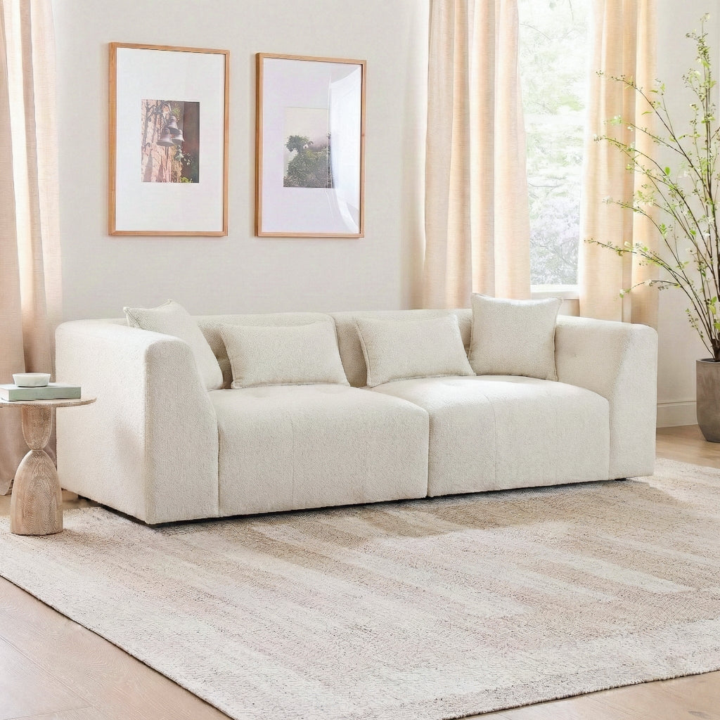 Jefferson Soft Chenille Modern Sofa with Plush Comfort - Taupe
