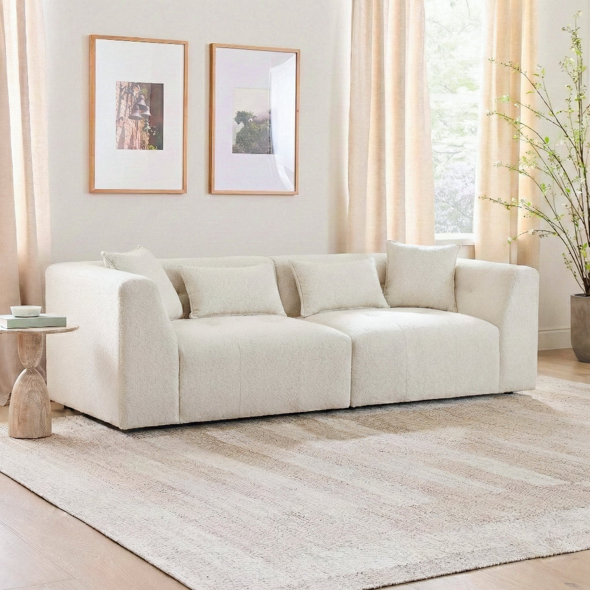 Jefferson Soft Chenille Modern Sofa with Plush Comfort - Taupe