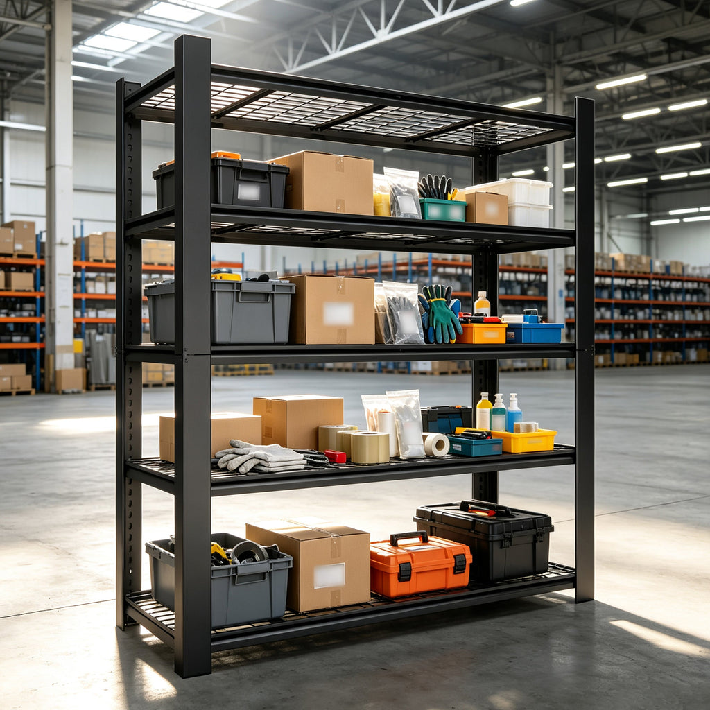 72"H 5-Tier Adjustable Heavy Duty Shelving Rack with 3000 lb Capacity - Steel