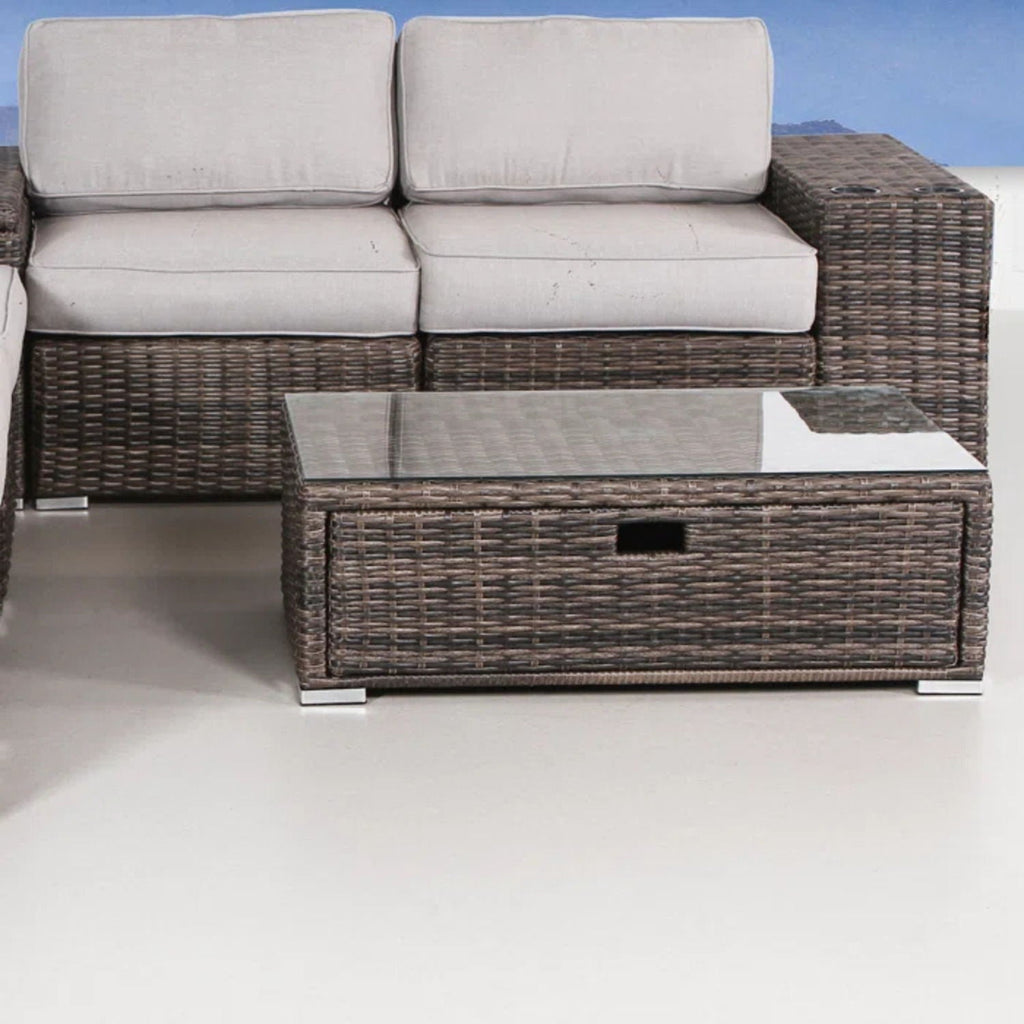 Modern Patio Rattan Sectional Set with Cushions - Multiple Set Options