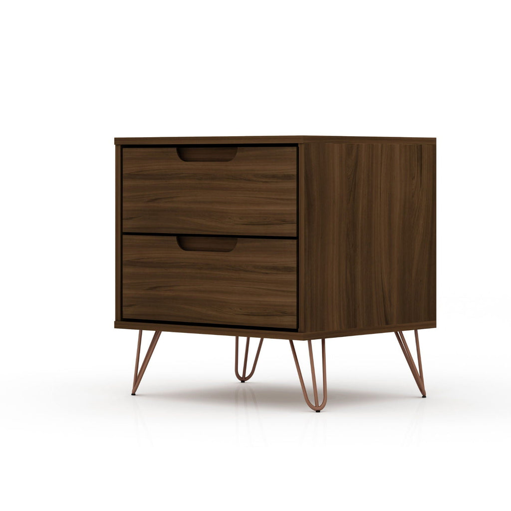 2 Drawer Nightstand with Durable Splayed Legs - Multiple Colors