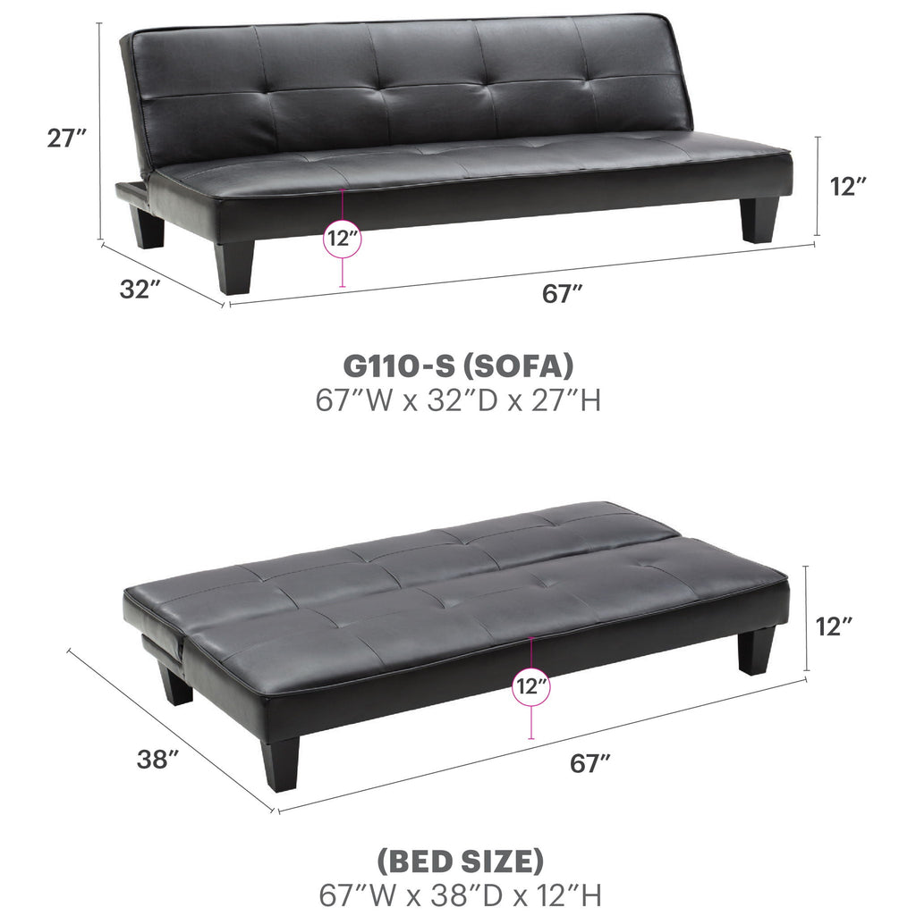Alan Sofa Bed with Contemporary Design - Black, Dark Brown, Red, Light Brown
