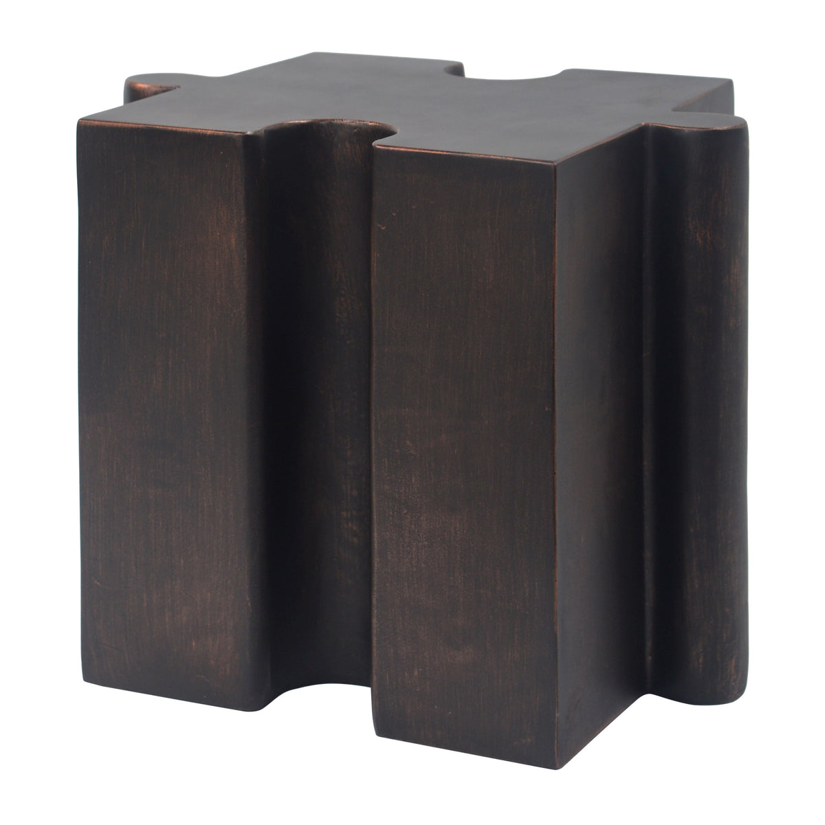 Puzzle Art Side Table with Modular Concave Edge - Magnesium Oxide