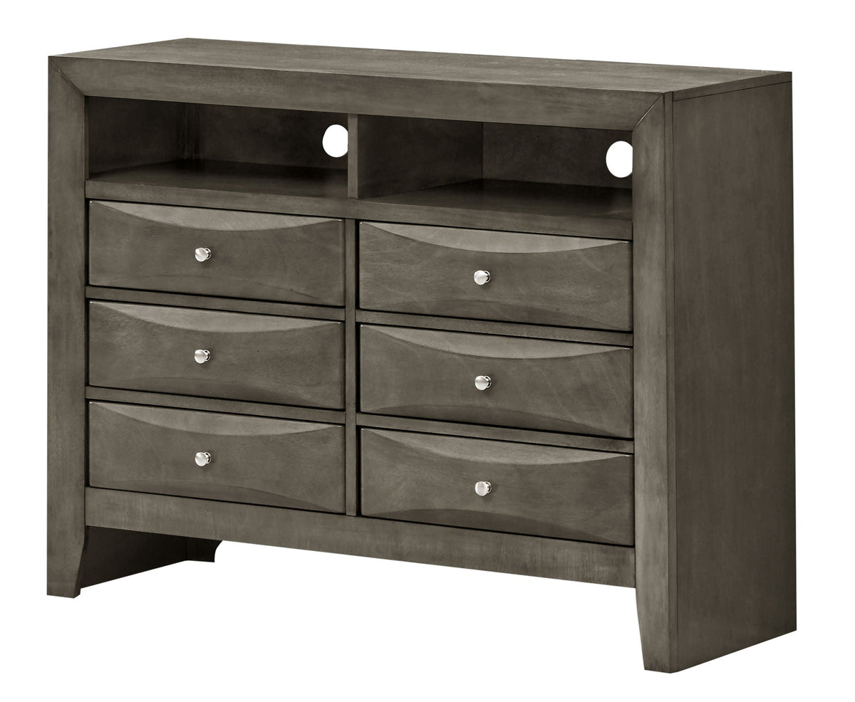 Media Chest with Modern Beveled Drawer Fronts - Multiple Colors