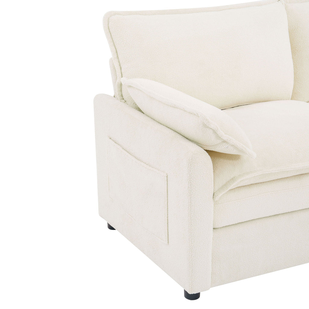 Modern Single Seat Accent Chair with Side Storage Pockets - Multiple Colors