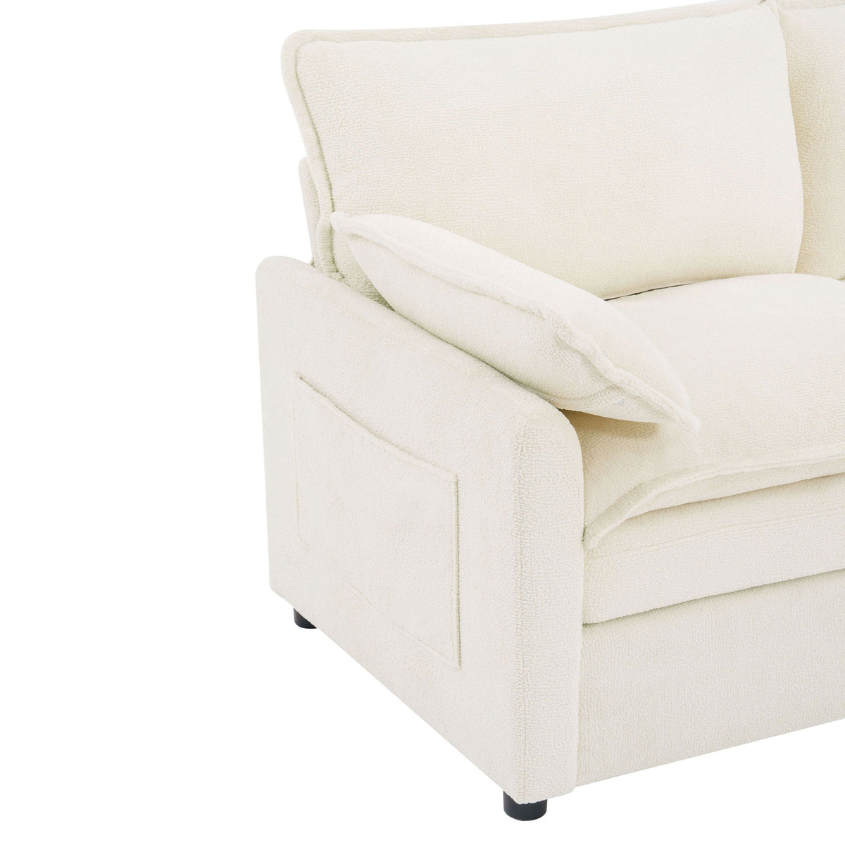 Modern Single Seat Accent Chair with Side Storage Pockets - Multiple Colors