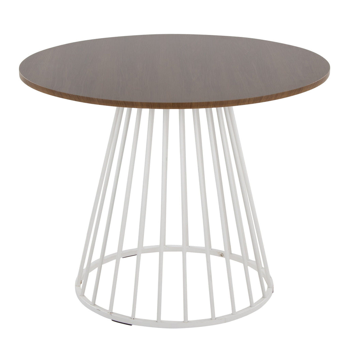 Contemporary Dining Table with Metal Base - Black, White, or Dark Brown