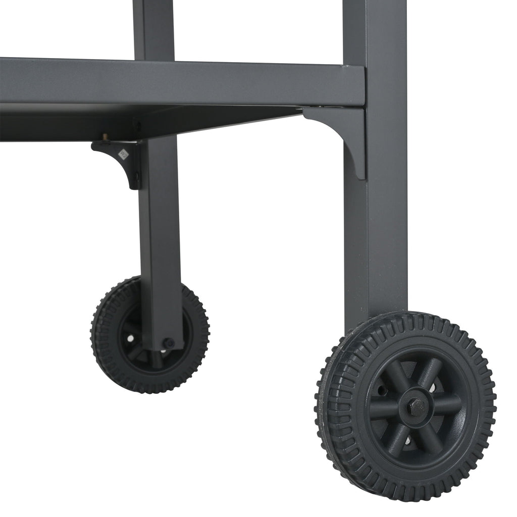 Foldable Outdoor Kitchen Cart with Storage - Black